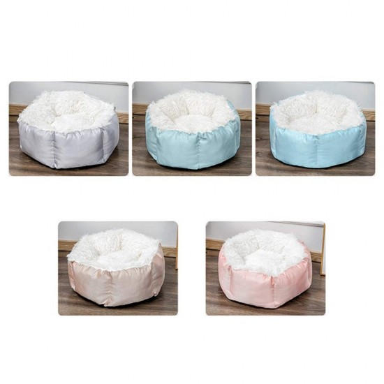 Cute Waterproof Winter Warm Cat Bed Plush Soft Pet Dog Round Nest