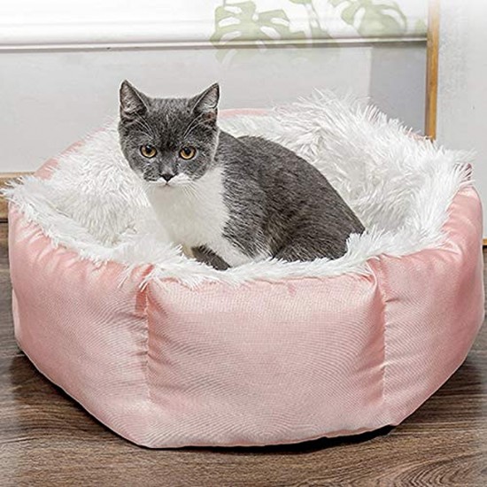 Cute Waterproof Winter Warm Cat Bed Plush Soft Pet Dog Round Nest